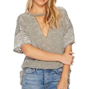 Free People We The Free Sage Green Jordan Short Sleeve Tee Burnout Size Small